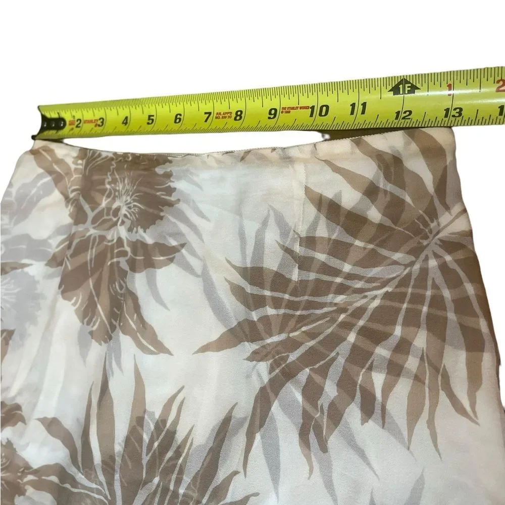 Dana Buchman Silk Maxi Skirt Tiered Layered Ruffled Tropical Print Size 2
